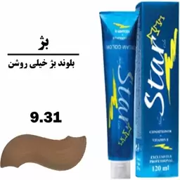 رنگ مو بلوند بژ خیلی روشن استار STAR سری بژ شماره 9.31 حجم 120 میلی لیتر

