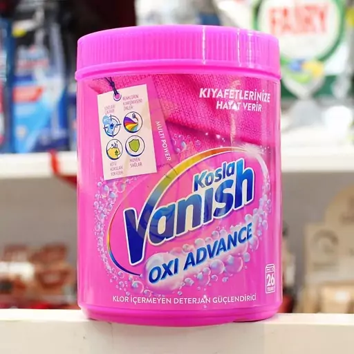 پودر لکه بر لباس ونیش مدل Vanish OXI ADVANCE صورتی 800 گرم