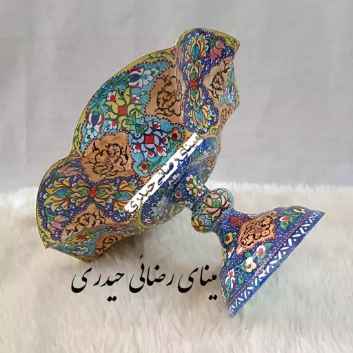 میناکاری روی مس، شیرینی خوری مینا کاری روی مس  سایز25 با کیفیت