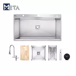 سینک ظرفشویی  با شیر آبشاری META مدلM104P