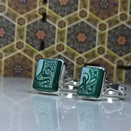 ست نگین عقیق سبز درجه یک 