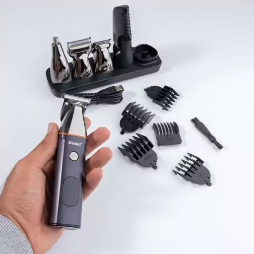 ست ماشین اصلاح موی سر، صورت و بدن شارژی کمی Kemei Hair Cutting Machine Barber KM-5857