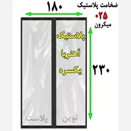 پرده پلاستیکی آهنربایی عرض 180 در ارتفاع 2.30  ضخامت 025 میکرون نوین پلاست(پسکرایه)