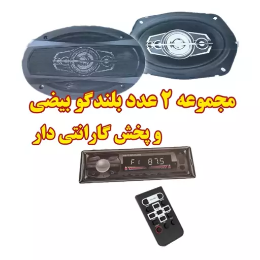 مجموعه ضبط بلوتوثی و یک جفت بلندگو بیضی خربزه ای باند و پخش حرفه ای ماشین پک کامل صوتی خودرو کادو هدیه روز مرد تولد خاص