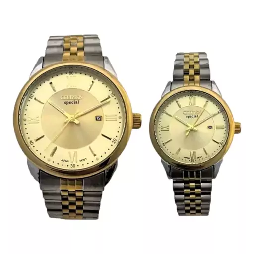 ست زنانه مردانه ساعت مچی سیتیزن مدل اسپشیال،موتور ژاپن  Citizen Special Set SR/GD/GD