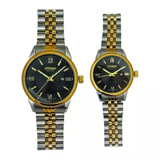 ست زنانه مردانه ساعت مچی سیتیزن مدل اسپشیال،موتور ژاپن  Citizen Special Set SR/GD/BK