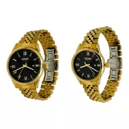 ست زنانه مردانه ساعت مچی سیتیزن مدل اسپشیال،موتور ژاپن  Citizen Special Set GD/BK