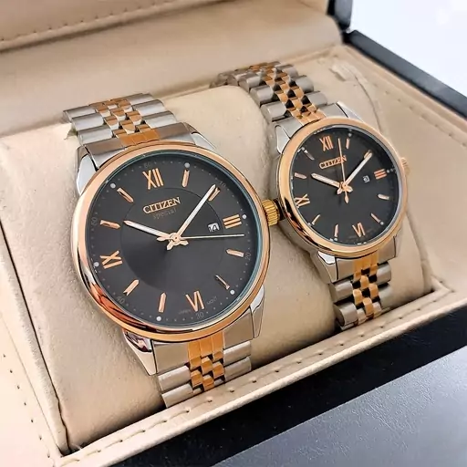  ست زنانه مردانه ساعت مچی سیتیزن مدل اسپشیال،موتور ژاپن  Citizen Special Set SR/RG/BK