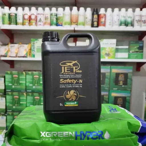 کود مایع نیتروژن بالا جت گلد ایکس گرین Jet Gold Xgreen پنج لیتری