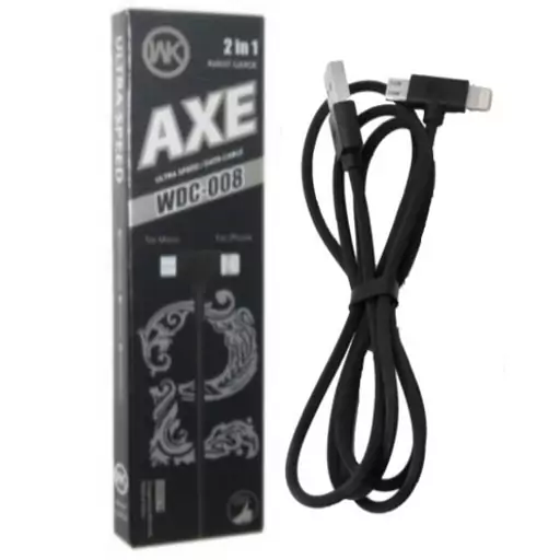 کابل شارژ دو سر USB به میکرو و آیفون مدل AXE WDC-008