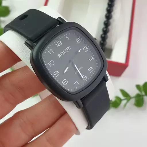 ساعت مچی بند رابر ژله ای صفحه سیاه bolun pastille watch 