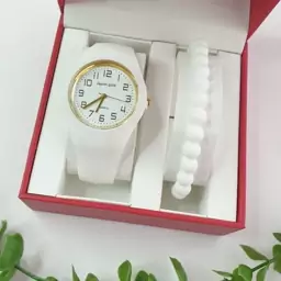 ساعت مچی بند رابر ژله ای سفید رنگ bolun pastille watch 