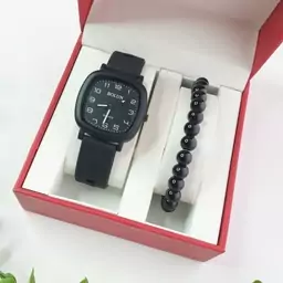 ساعت مچی بند رابر ژله ای صفحه سیاه bolun pastille watch 