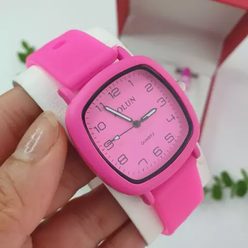 ساعت مچی بند رابر ژله ای صورتی bolun pastille watch 