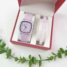 ساعت مچی بند رابر ژله ای یاسی رنگ bolun pastille watch 