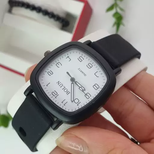 ساعت مچی بند رابر ژله ای صفحه سفید bolun pastille watch 