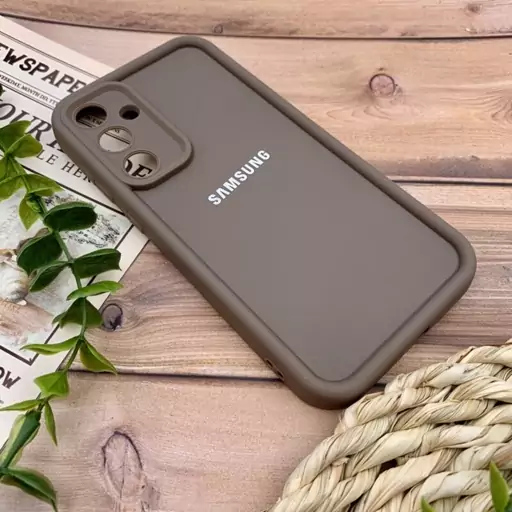 قاب گوشی Galaxy A35 سامسونگ سیلیکونی اورجینال Solid Case لوگو برجسته ضد ضربه محافظ لنز دار قهوه ای کد 31994