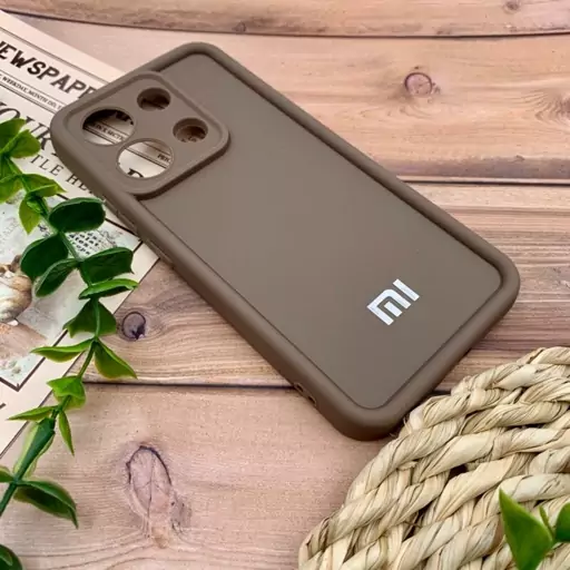 قاب گوشی Redmi Note 13 4G شیائومی سیلیکونی اورجینال Solid Case لوگو برجسته ضد ضربه محافظ لنز دار قهوه ای کد 65202