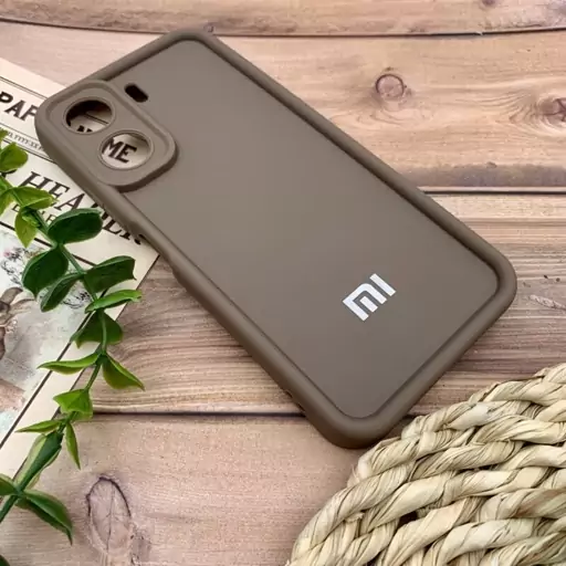 قاب گوشی Redmi 13C / Poco C65 شیائومی سیلیکونی اورجینال Solid Case لوگو برجسته ضد ضربه محافظ لنز دار قهوه ای کد 47410