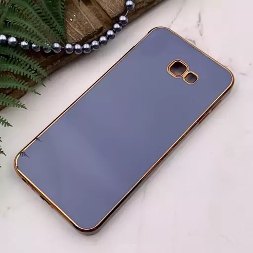 قاب گوشی (Galaxy J4 Plus (J415 سامسونگ ژله ای مای کیس طرح Gold Line دور طلایی محافظ لنز دار آبی فیلی کد 53685