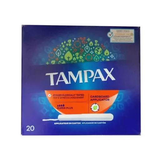 تامپون تامپکس سوپر پلاس tampax super plus (قدرت جذب خیلی بالا) تعداد 20 عددی