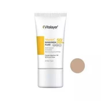 فلوئید ضد آفتاب SPF50 حاوی ویتامین C ویتالیر 50 میلی لیتر