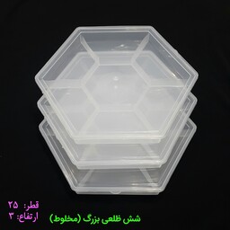 جعبه شش ضلعی بزرگ(بسته 40عددی) (جهت بسته بندی انوای شیرینیجات حلوا خرما  و .)پلاستیکی  iml Iml(ارسال با باربری پس کرایه)