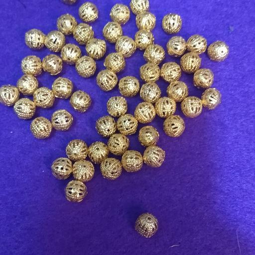 مهره فلزی طلایی کوچک 1 بسته 60 عددی