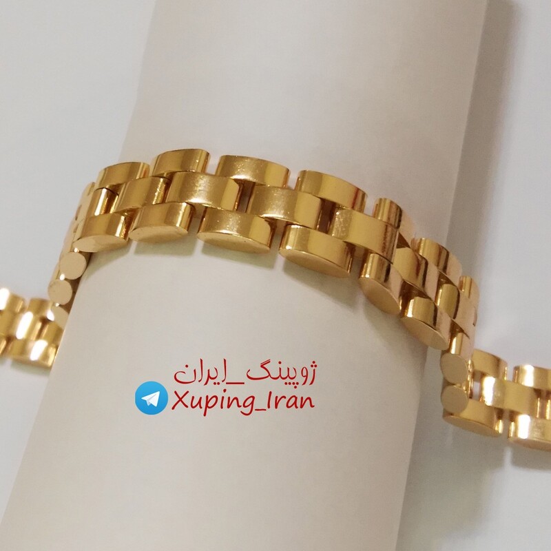 دستبند ژوپینگ رولکس طلایی اسپرت زنانه و مردانه