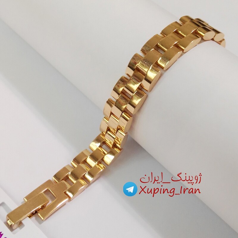 دستبند ژوپینگ رولکس طلایی اسپرت زنانه و مردانه