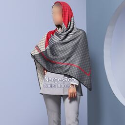 روسری نیلا - دور دست دوز - در 6 ترکیب رنگ شیک و خاص - R0013-1