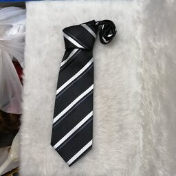 کراوات مشکی طرح دار ساتن سیلک ترک عرض10سانت مشکی