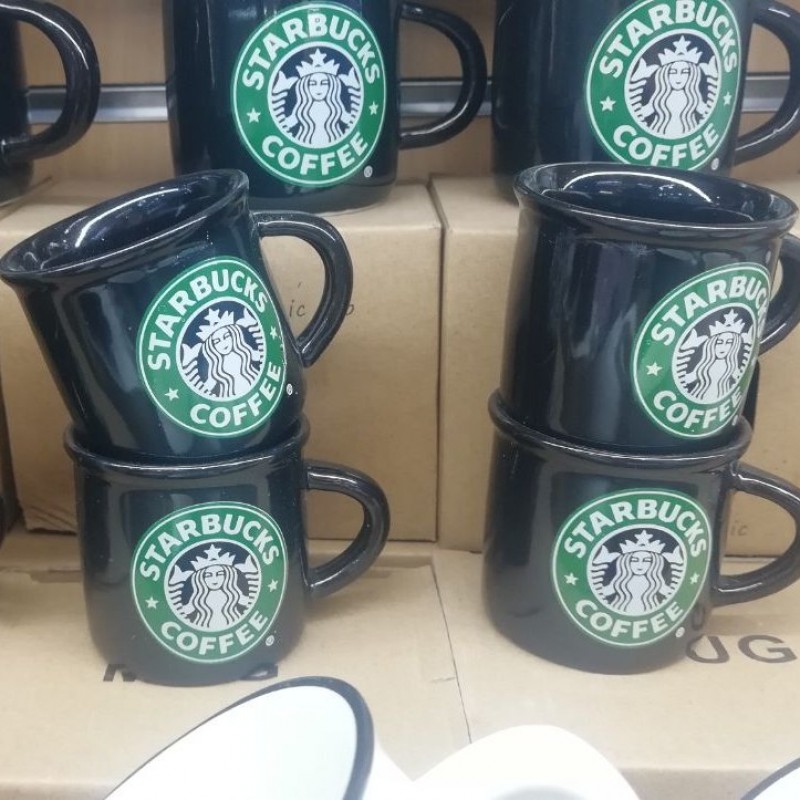 ست 6 عددی فنجان استارباکس جنس سرامیکی قهوه خوری رنگ مشکی