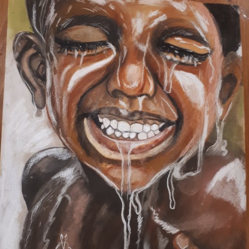 نقاشی تکنیک پاستل گچی   نام اثر:کودکانه