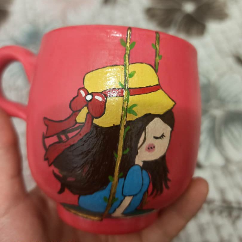 ماگ سفالی دخترونه