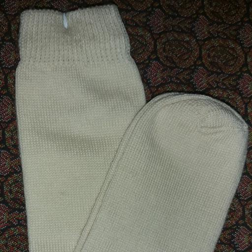 جوراب پشم خالص  رنگ سفید  مناسب تمام سایزها