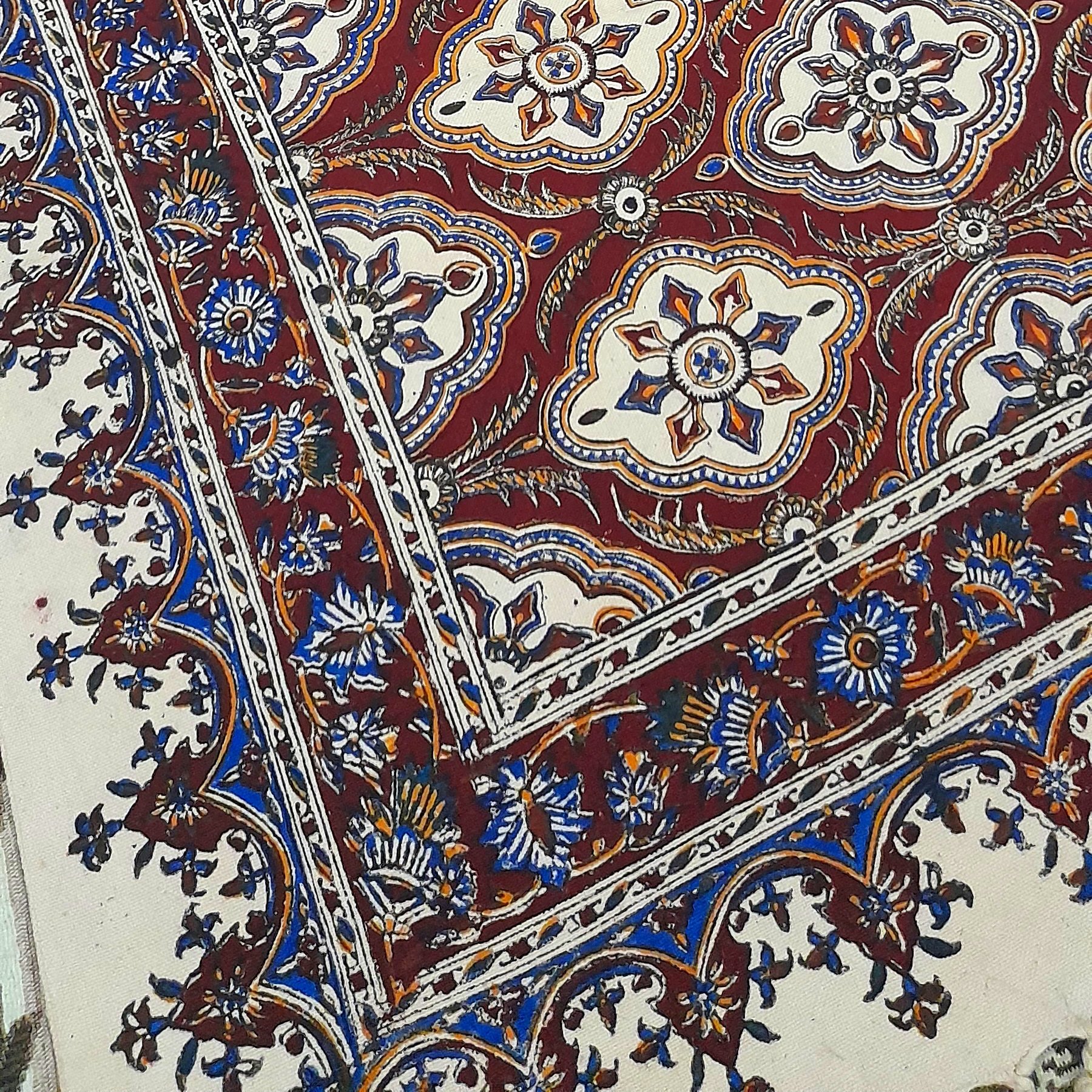 سفره قلمکار سنتی سایز 100در150 سانت سفره 6نفره 