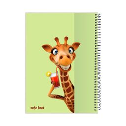 دفتر مشق 100 برگ با روکش نایلونی  پدیده نقش طرح happy giraffe