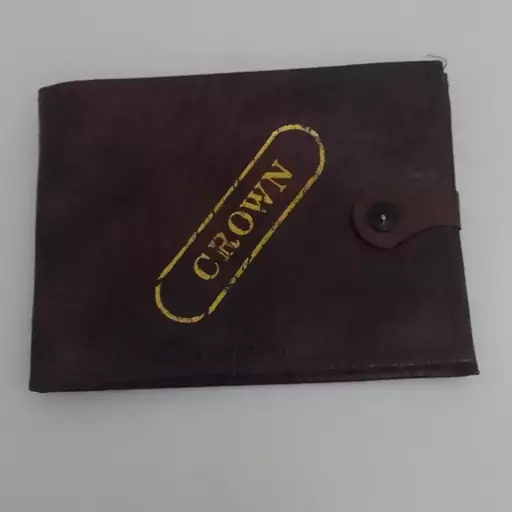 کیف پول چرم قهوه ای کرون crown  جیبی