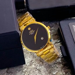 ساعت مچی مردانه الگانس Elegance حرفه ای همراه با جعبه  دارای روزشمار رنگ طلایی
