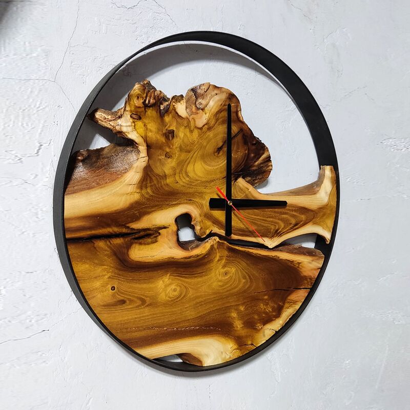 حلقه ساعت روستیک فلزی با رنگ کوره ای قطر 60 سانت