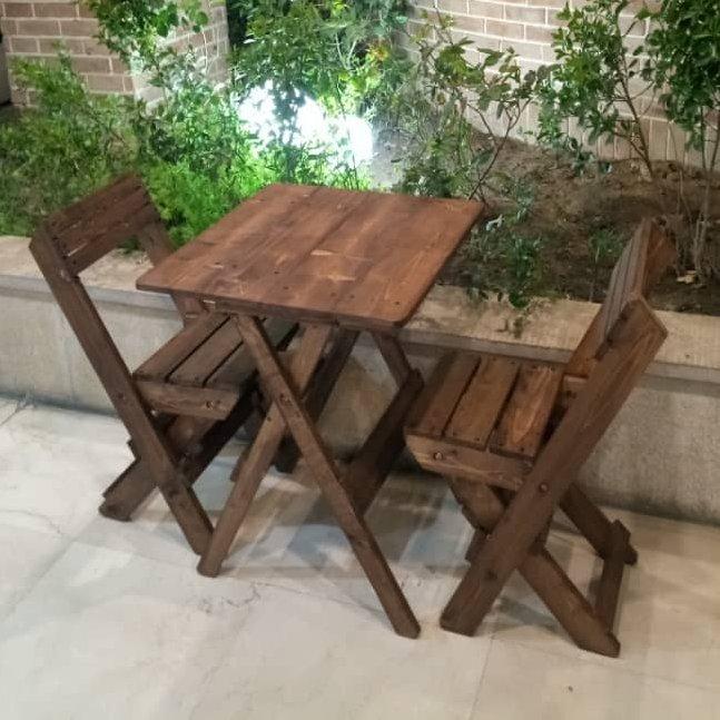میز و صندلی چوبی تاشو 