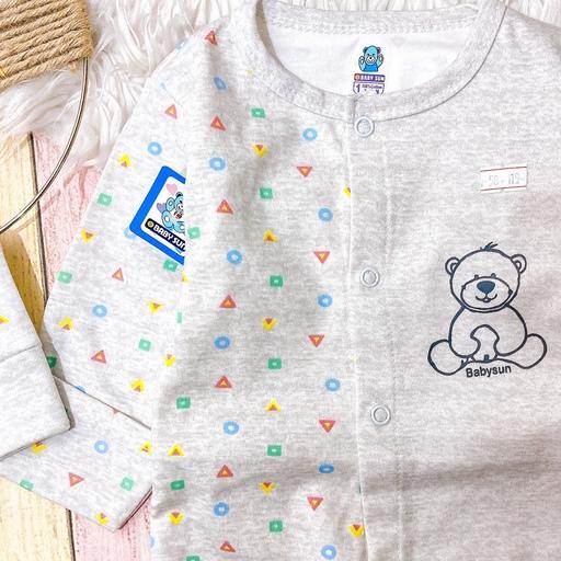 سرهمی نوزادی طرح خرس تمام پنبه مناسب از بدو تولد تا 12 ماه