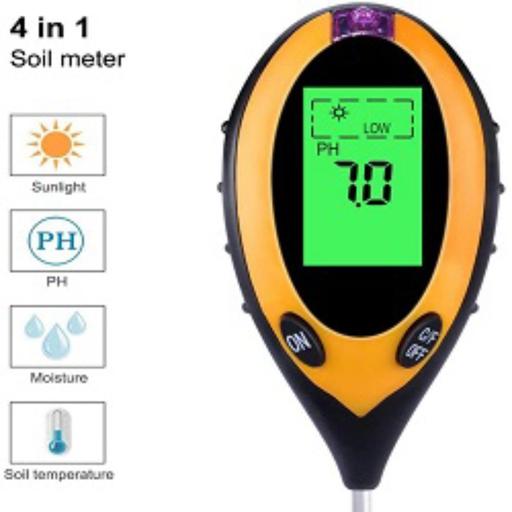 پی اچ متر 4 کاره خاک  رطوبت سنج دما سنج پی اچ سنج و نور سنج اصل