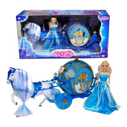 اسباب بازی اسب و کالسکه سیندرلا به همراه باربی WUSION STATE Cinderella