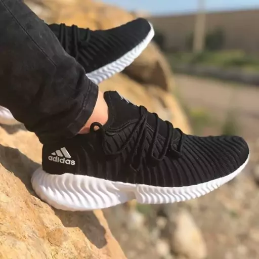 کتونی الفا مشکی سفید جورابی اسپرت از سایز 37 تا سایز 48 ست مردانه و زنانه Adidas  کفش