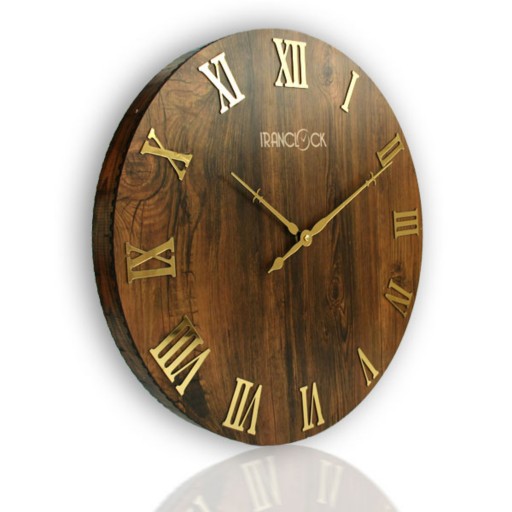 ساعت دیواری کلاسیک چوبی دایره-قطر 45 سانتی متر