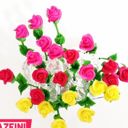 گل  مینیاتوری رز بسته 21 عددی  اندازه 1 سانت
