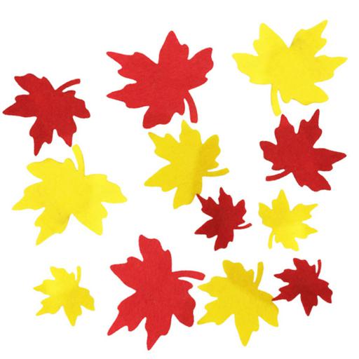 برگ پاییزی نمدی افرا در 3 سایز و رنگ زرد و قرمز  و نارنجی بسته 30 عددی