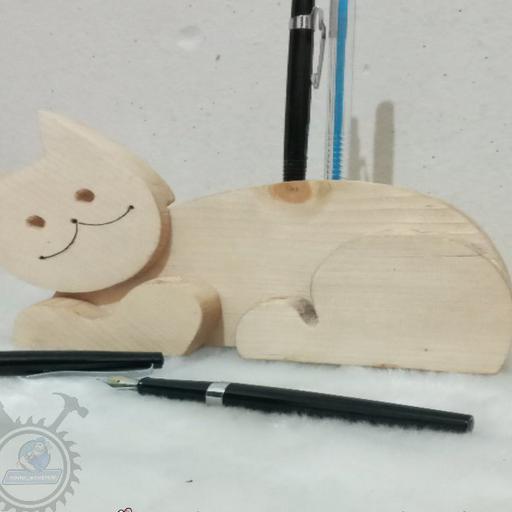 جامدادی چوبی طرح گربه